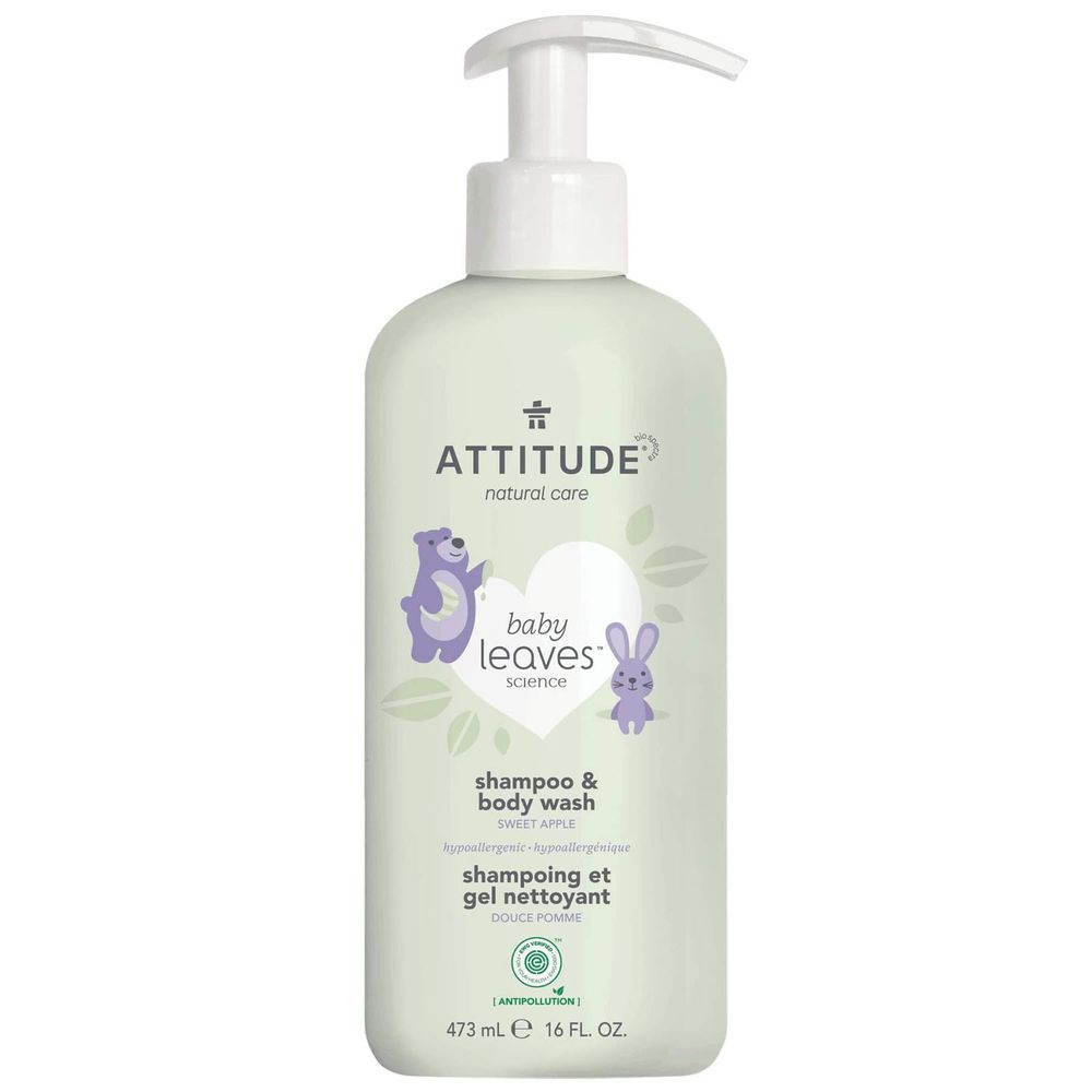 加拿大 ATTITUDE 艾特優 - 嬰幼兒2合1洗髮沐浴露-甜蘋果-473ml