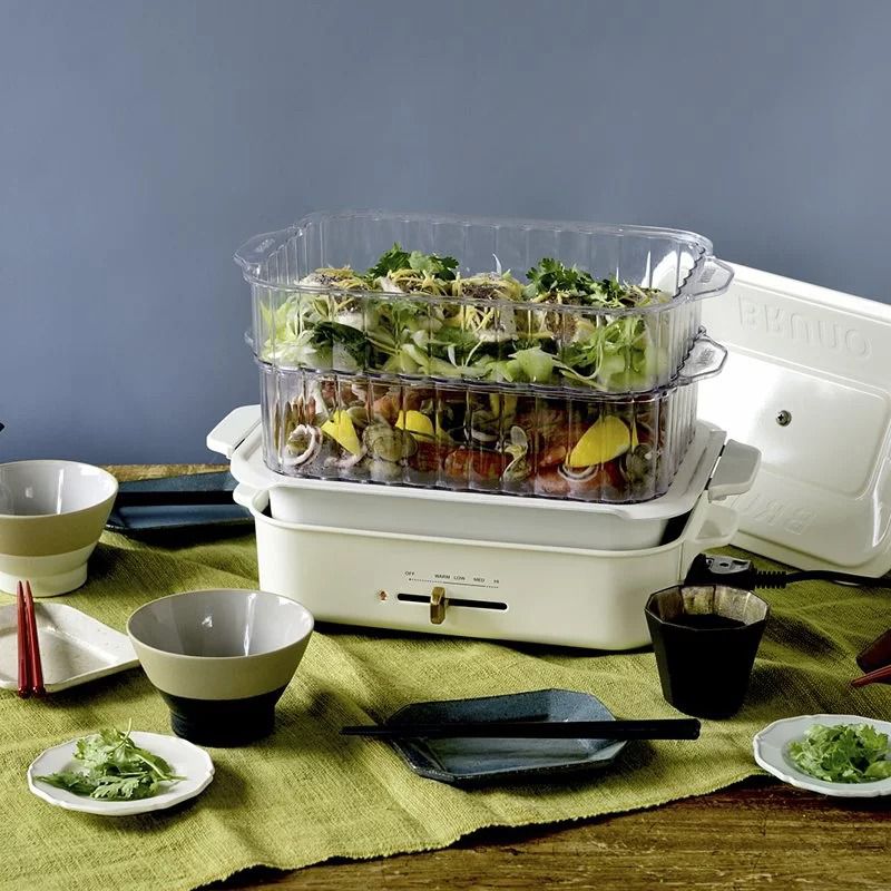 日本 BRUNO - 多功能電烤盤專用配件 雙層料理蒸隔