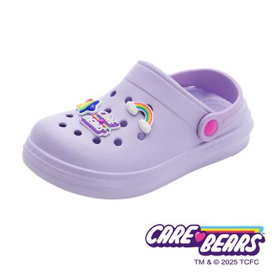 韓國 Care Bears - 彩虹熊 童鞋 園丁洞洞鞋 CBKG59957-輕量Q彈，穿脫方便-紫-(中大童段)