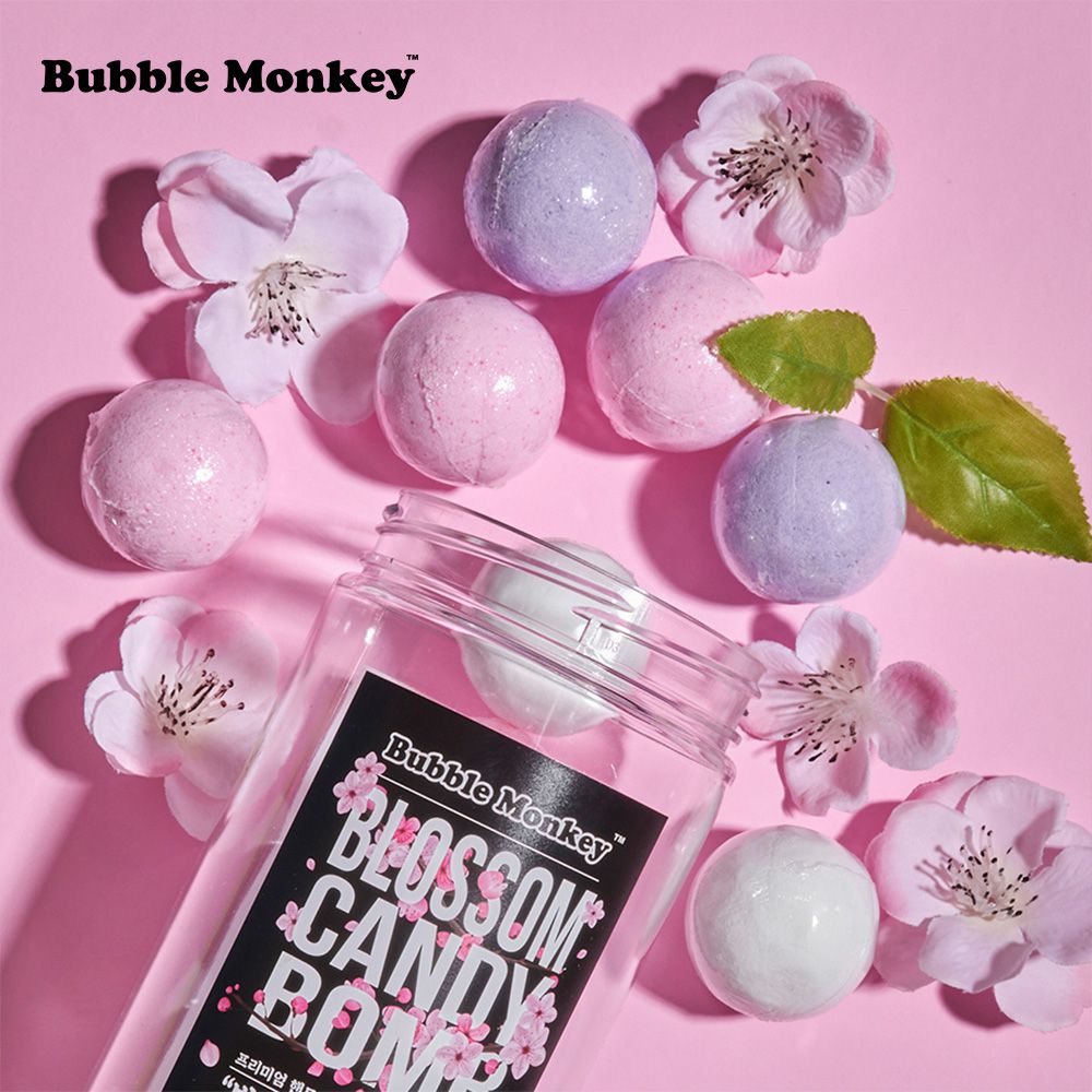 韓國 Bubble Monkey - CANDY BOMB 泡沫浴泡澡球 10入罐裝 - BLOSSOM (櫻花+甜莓+甜蜜麝香)