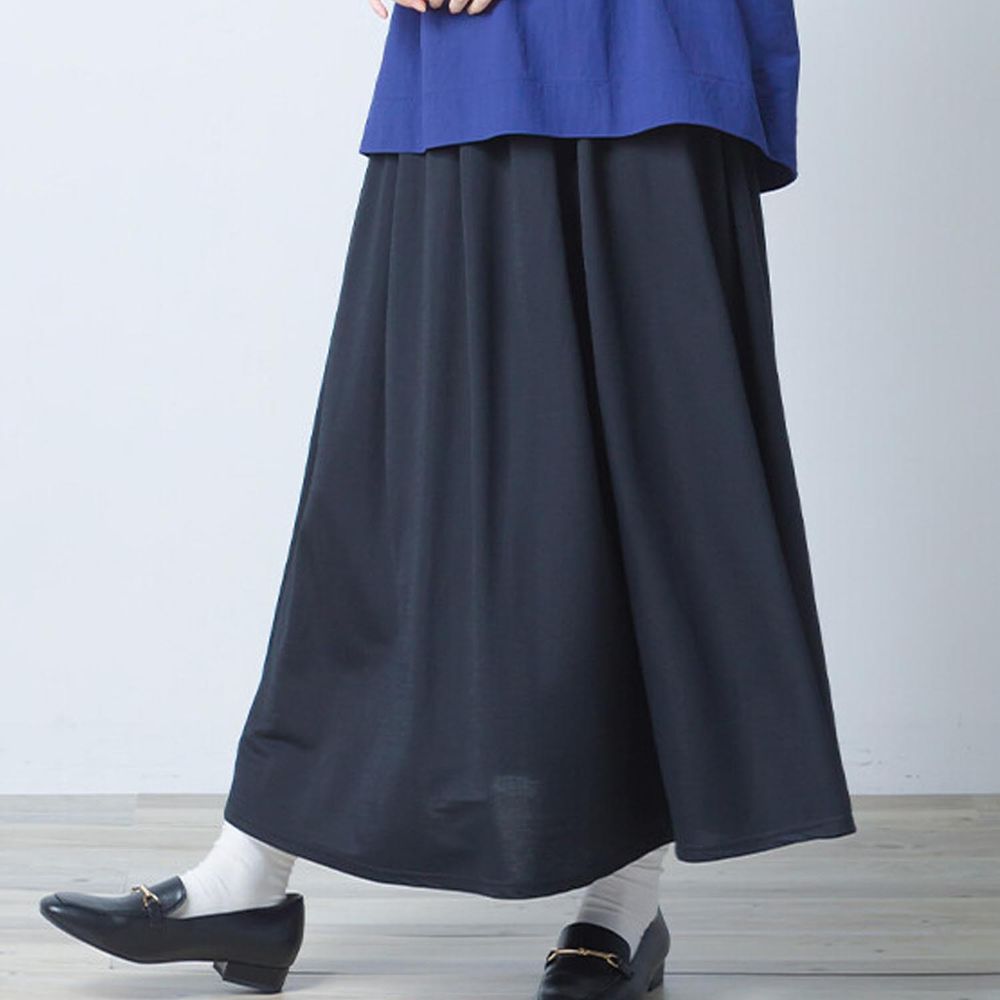 日本 OMNES - 涼感嫘縈 超修身百搭長裙-簡約黑