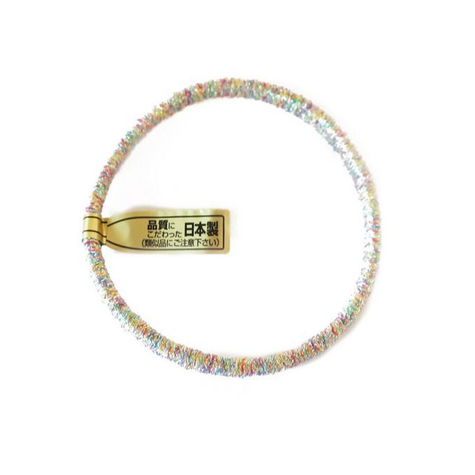 日本 Melody Accessory - 日本製 專利耐用閃亮金蔥髮圈(5入組)-金