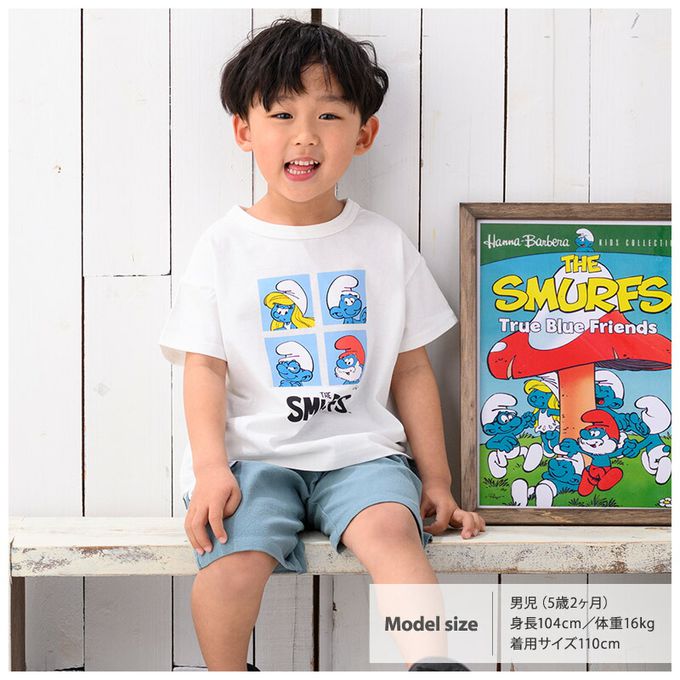 日本 ZOOLAND - 藍色小精靈聯名純棉短T-B爬繩子-藍