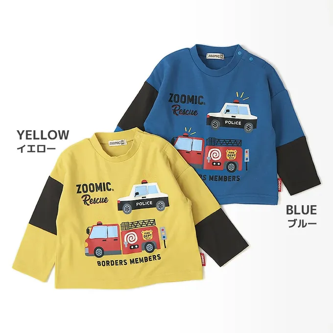 日本 ZOOLAND - 熊熊救援隊 立體翻翻長袖上衣-黃