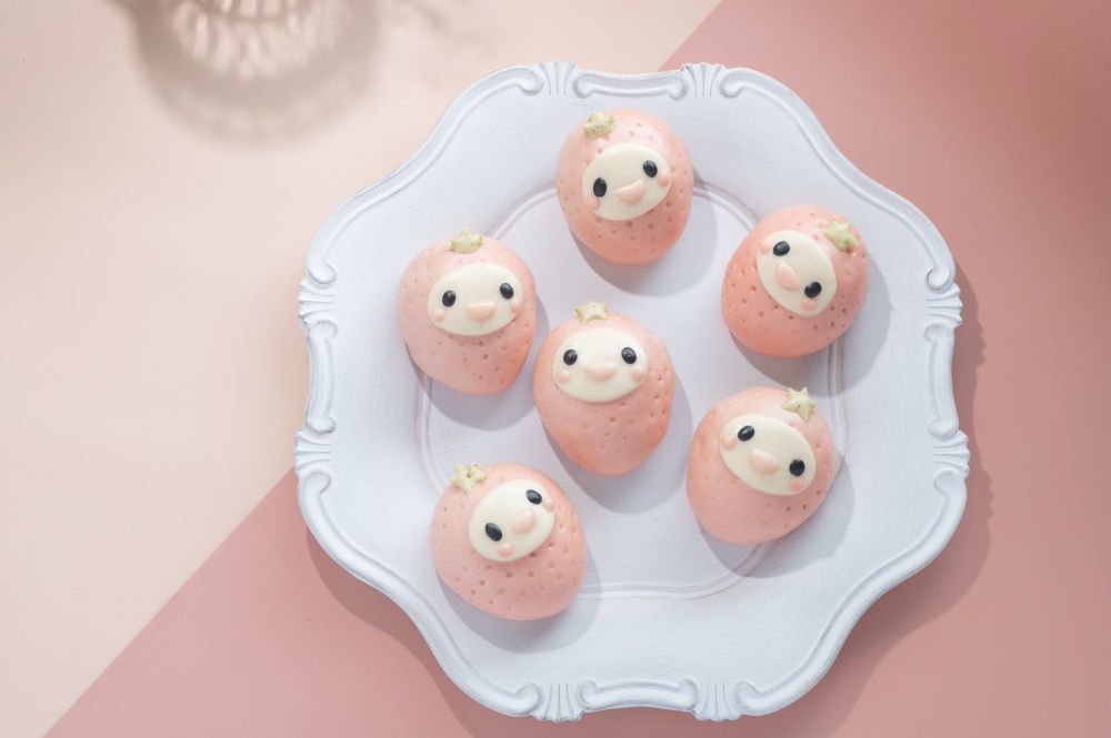 老甜媽手工饅頭 - 限量組-草莓起司包6入+德國香腸起司包6入+馬卡龍一口小饅頭-400g