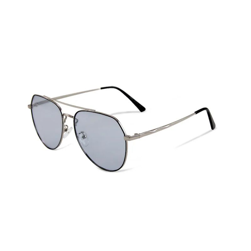 ALEGANT - 風格美學多瑙藍銀框感光變色夜視防眩光飛官款寶麗來偏光太陽眼鏡│UV400太陽眼鏡