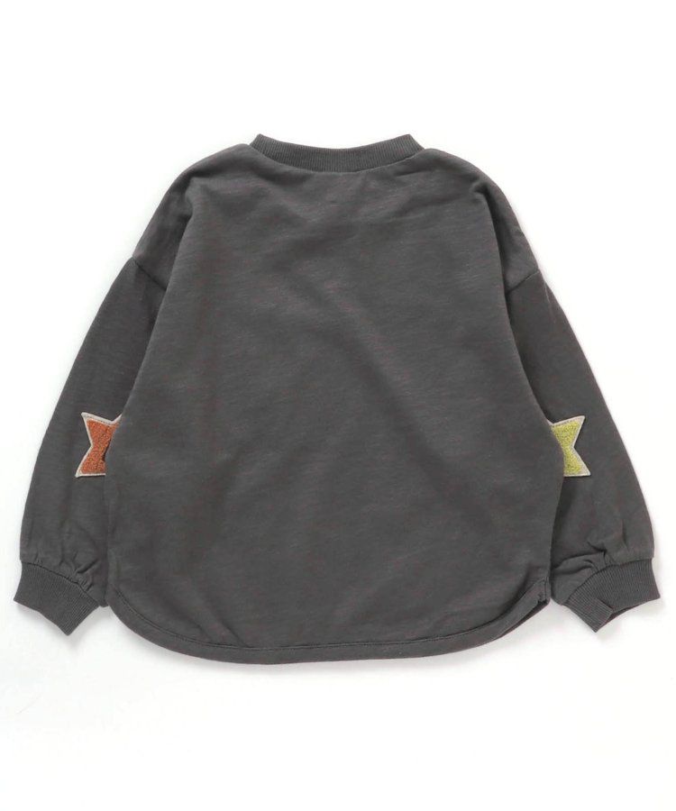 日本 BREEZE - 時髦星星刺繡長袖上衣-粉橘