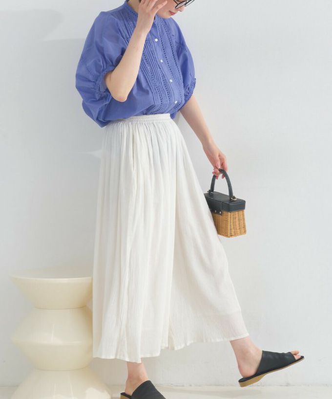 日本 Lupilien - 100%印度棉 輕盈飄逸寬褲-炭灰