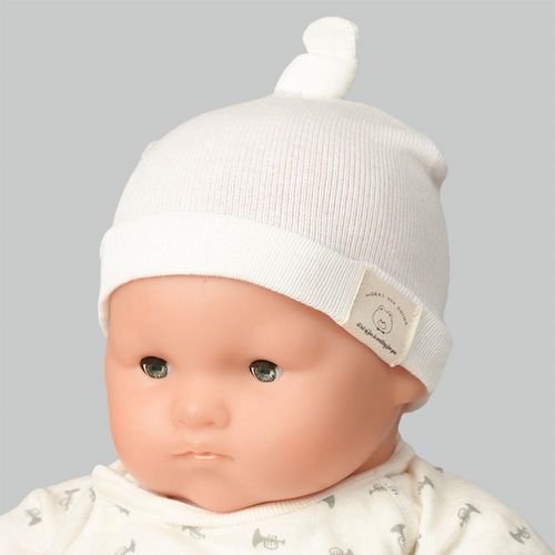 新生兒尖尖針織帽-米白色 (32~36cm)
