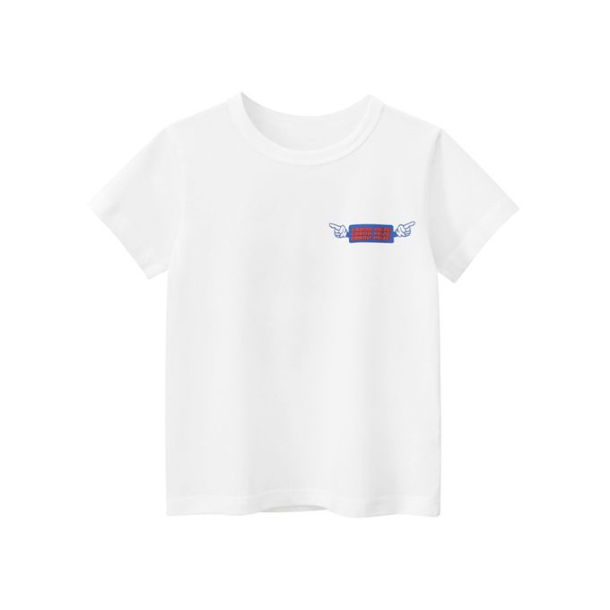 短袖棉T-潮流小標籤-白色