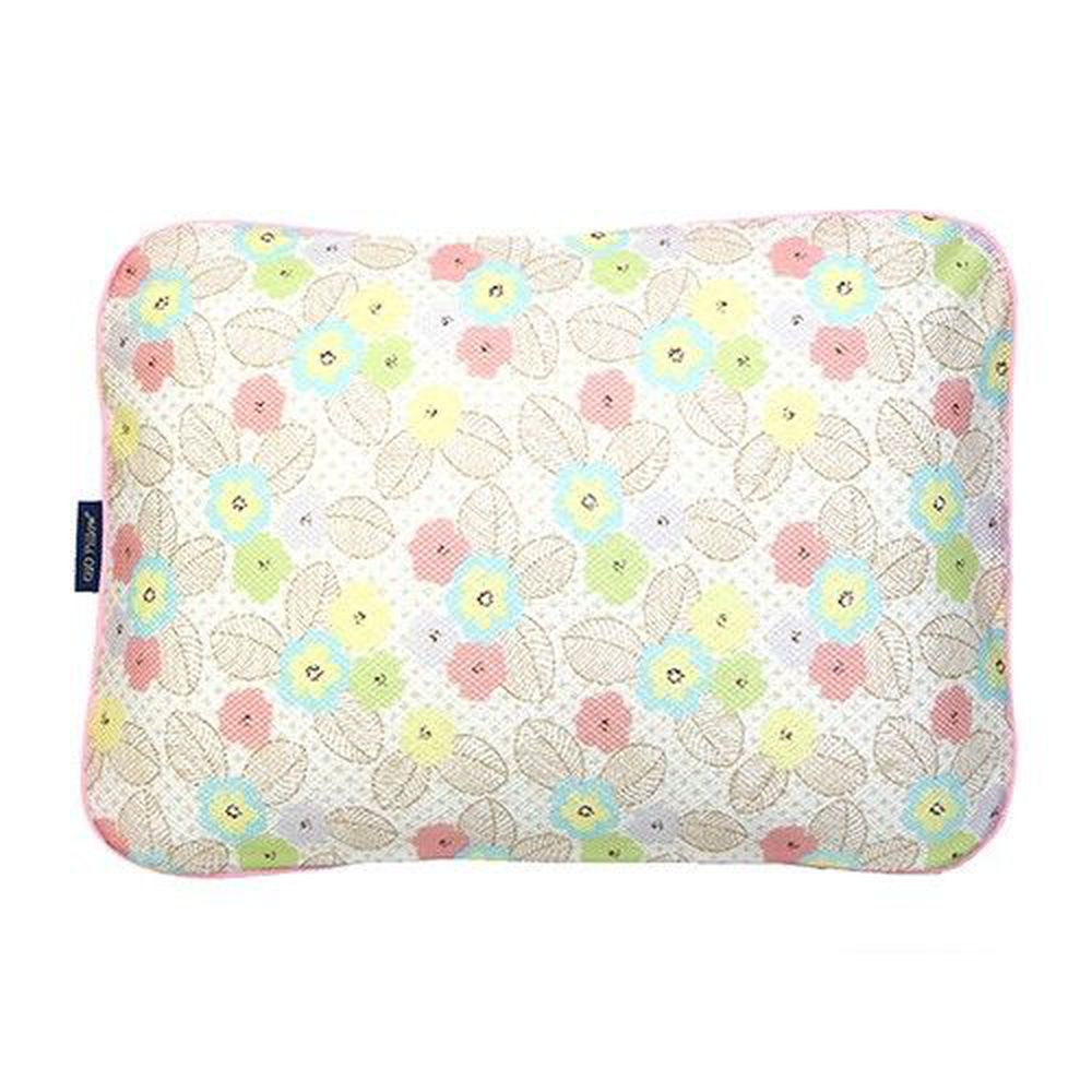 韓國 GIO Pillow - 超透氣防螨兒童枕頭-單枕套組-粉漾花朵 (L號)-2歲以上適用