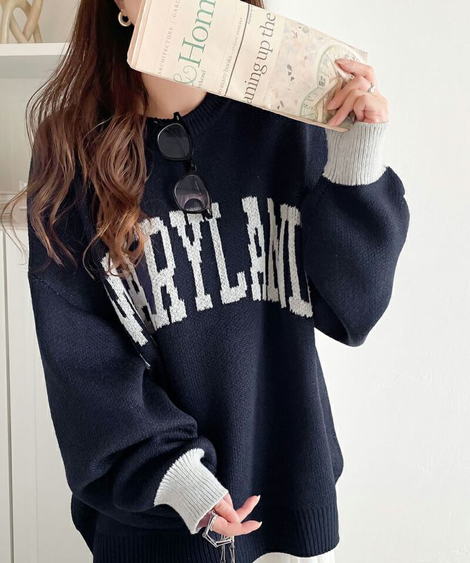 日本 Classical Elf - Java 前後2way袖配色厚針織上衣-杏