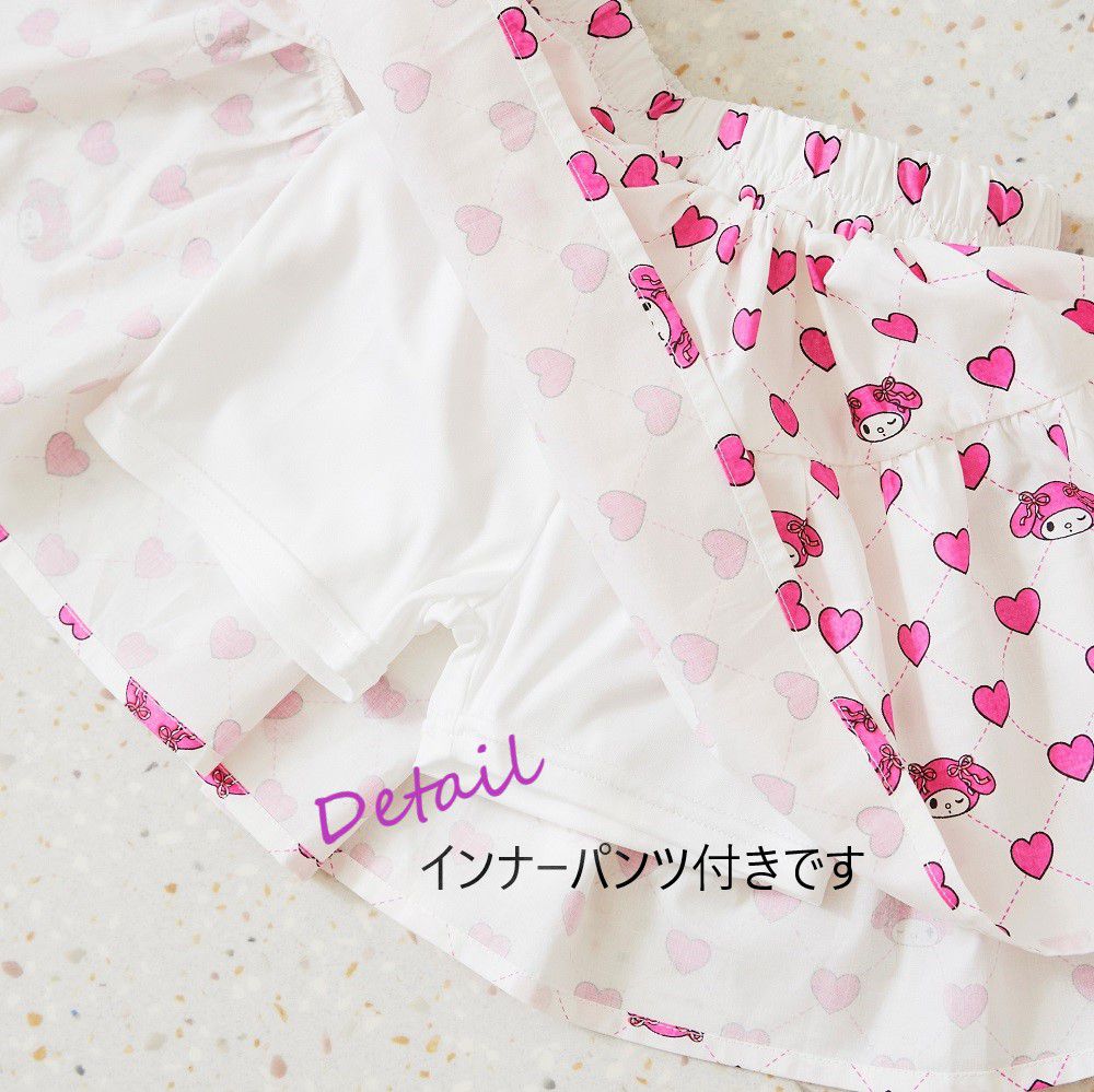 日本 ma lalumiere store - 三麗鷗聯名 甜美愛心印花褲裙-美樂蒂-粉紅