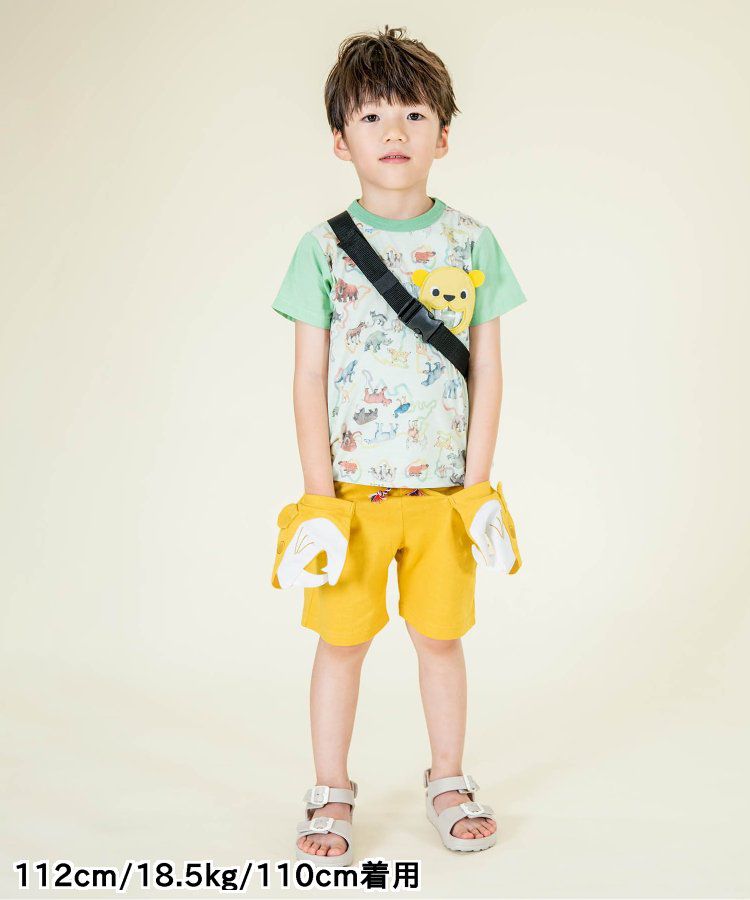 日本 BIT'Z - 動物造型大口袋短褲-美洲獅-寶石綠