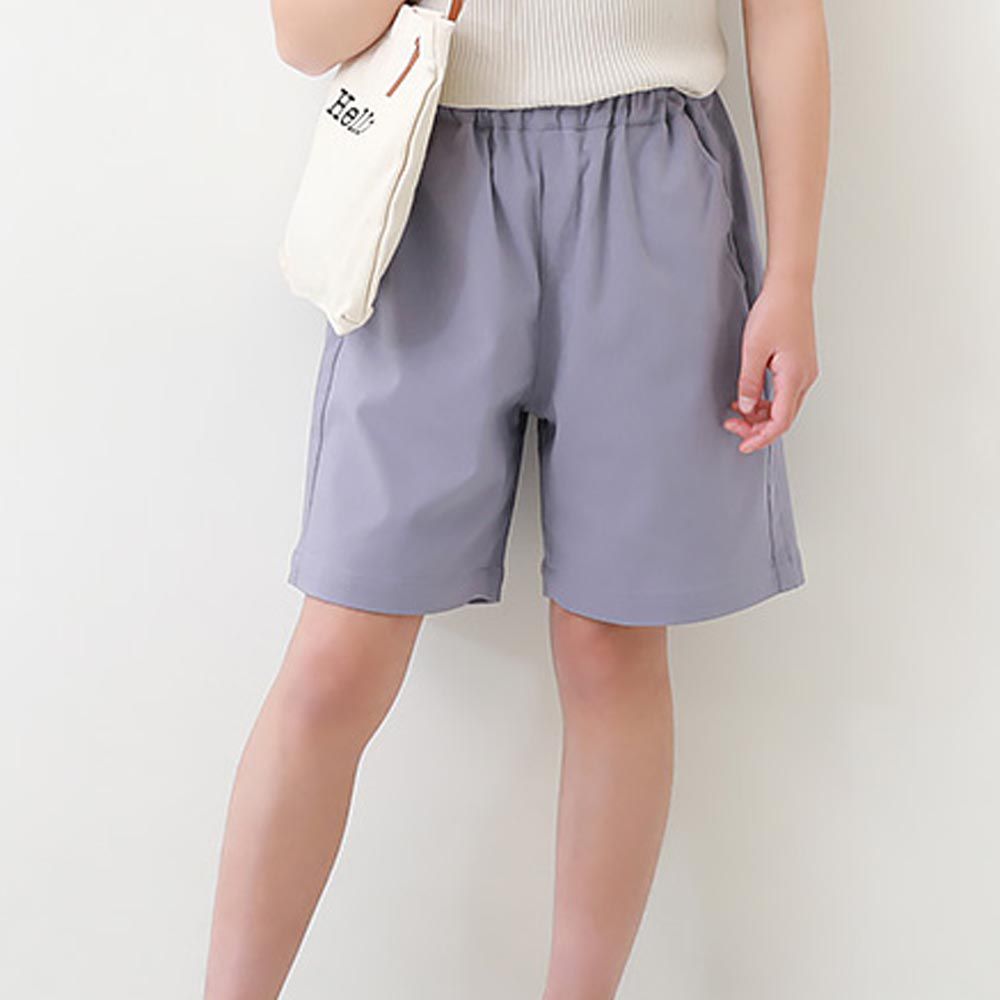 日本 devirock - 超彈力定番色休閒短褲-丁香紫