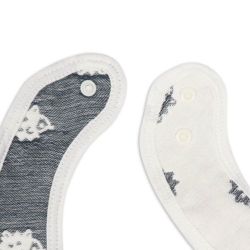 圍兜3件組-6層棉紗緹花-深藍色 (70~95cm)