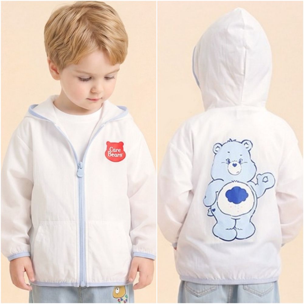 聯名款熊熊薄款擋風連帽外套-雲朵藍熊熊