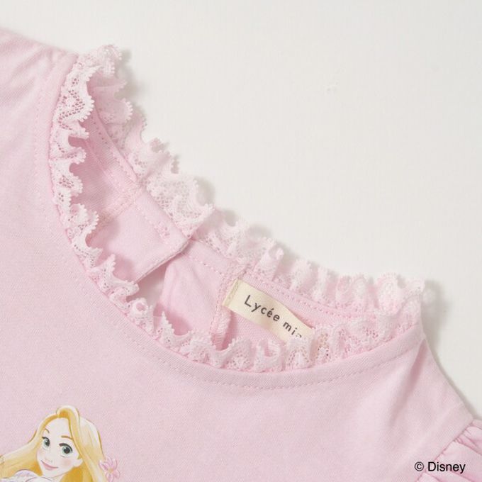 日本 Lycee mine - 蕾絲領泡泡袖公主角色上衣-卡通人物仙杜瑞拉-米白