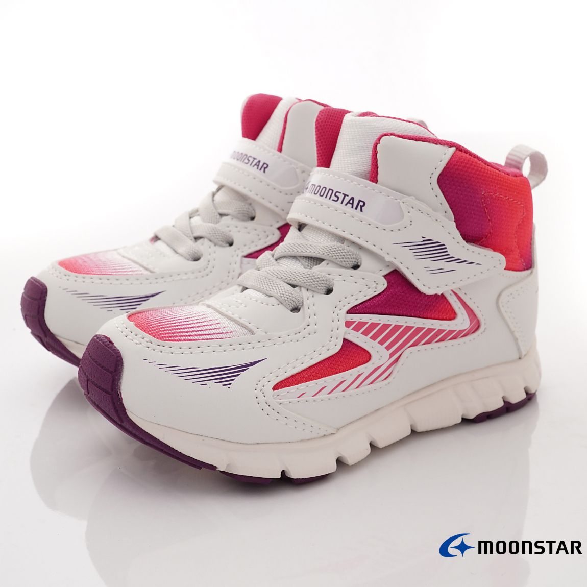 Moonstar日本月星 - 頂級護踝機能穩健款(中大童段)-運動鞋-白
