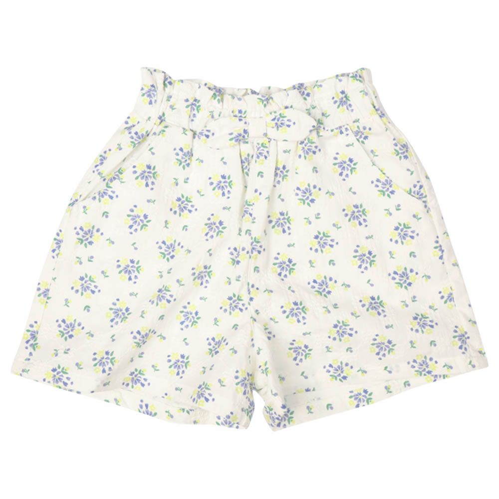 短褲-蕾絲印花-紫色