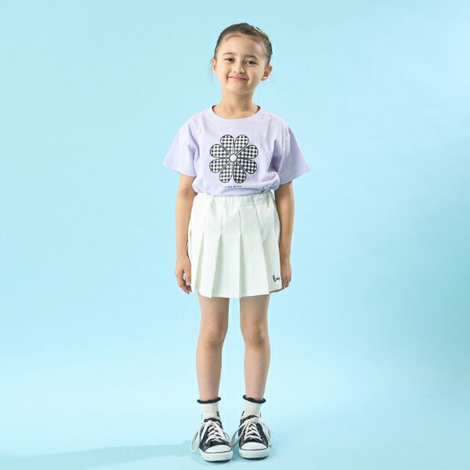 日本 Lycee mine - 純棉百搭印花短袖上衣-大紅心-灰