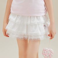 人氣卡通 - 純棉蕾絲蛋糕裙(內裡裙褲)-卡通人物Hello Kitty-白色