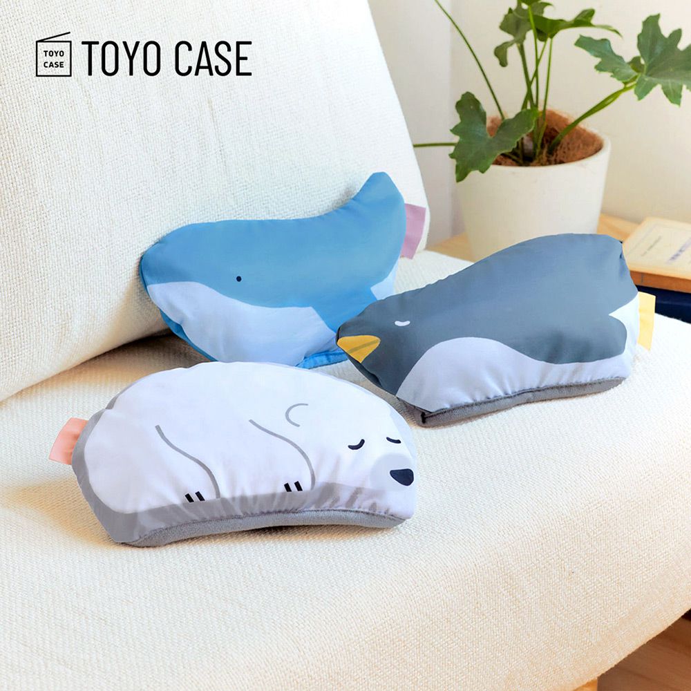 日本TOYO CASE - 動物造型涼感透氣三合一午睡枕/涼墊/涼毯-多款可選-鯨魚