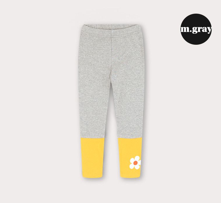 韓國 HEJMINI - 小白花拼接色內搭褲-白X紫