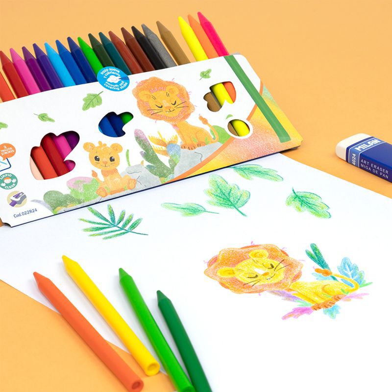 MILAN - 無毒不沾手蠟筆(24色)