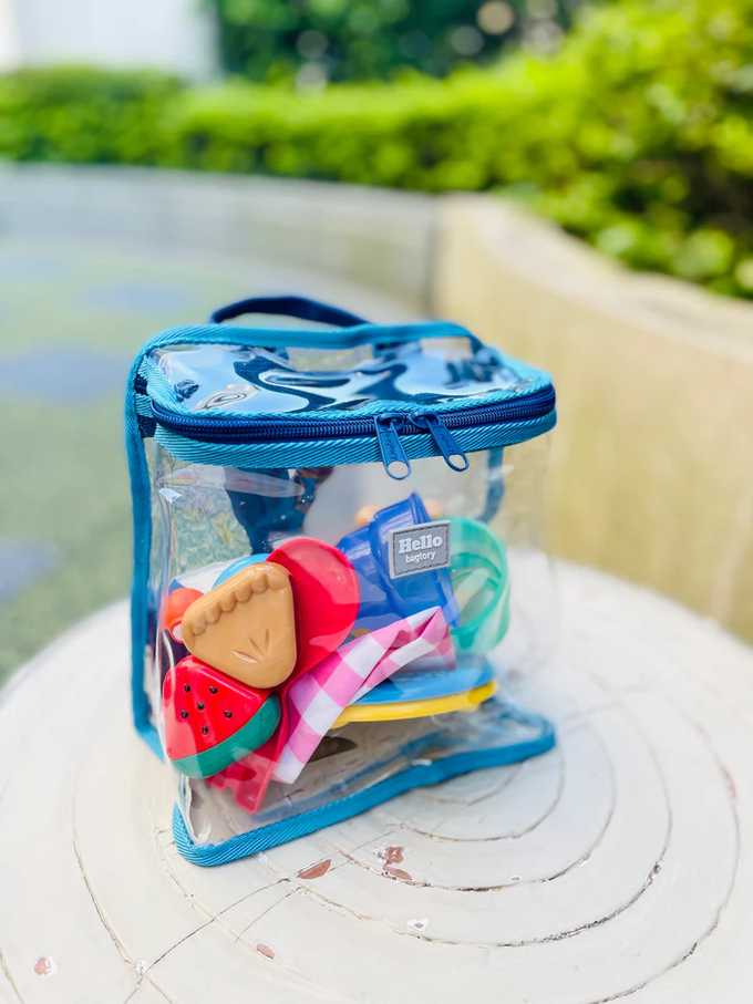 香港百寶袋王 Bagtory HK - Hello Bacyk 撞色後背包(小)-草莓x深藍