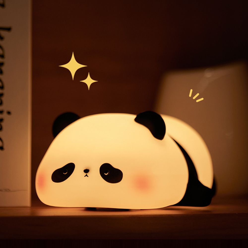 可愛熊貓拍拍小夜燈/三檔調光定時床頭燈/氣氛燈