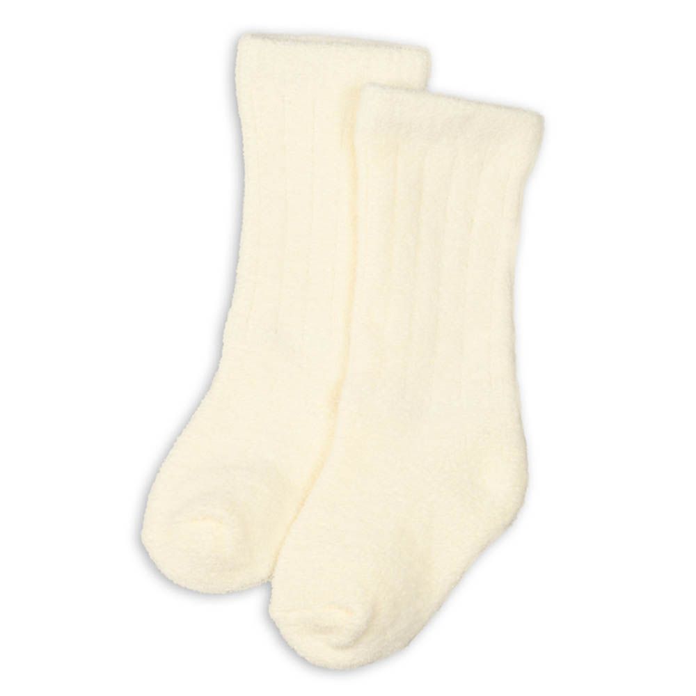 新生兒蓬鬆長統襪-米白色 (7~9cm)