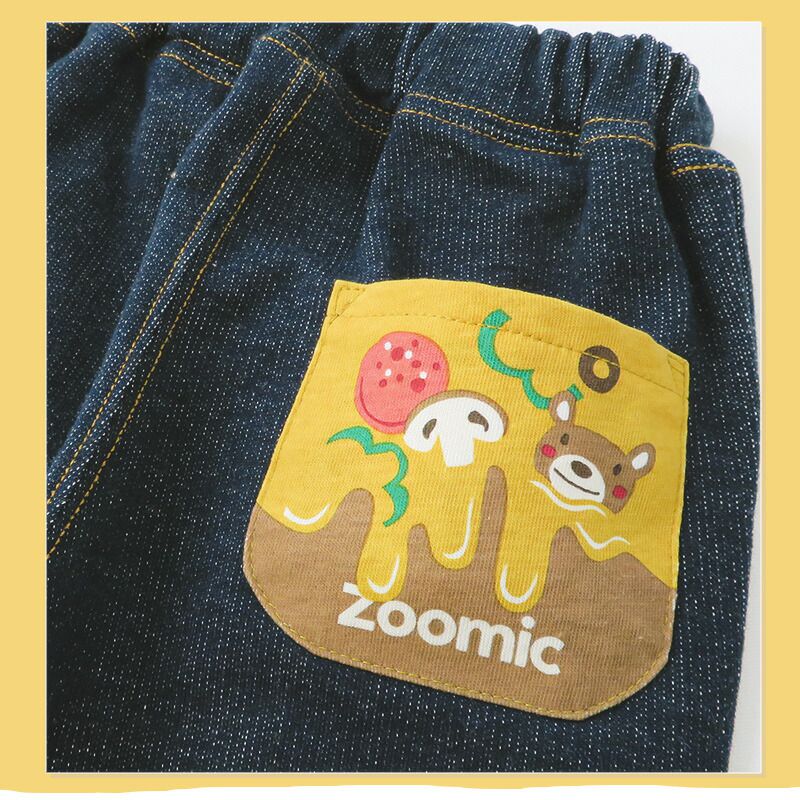 日本 ZOOLAND - 萌系反摺休閒七分褲-披薩口袋-海軍藍