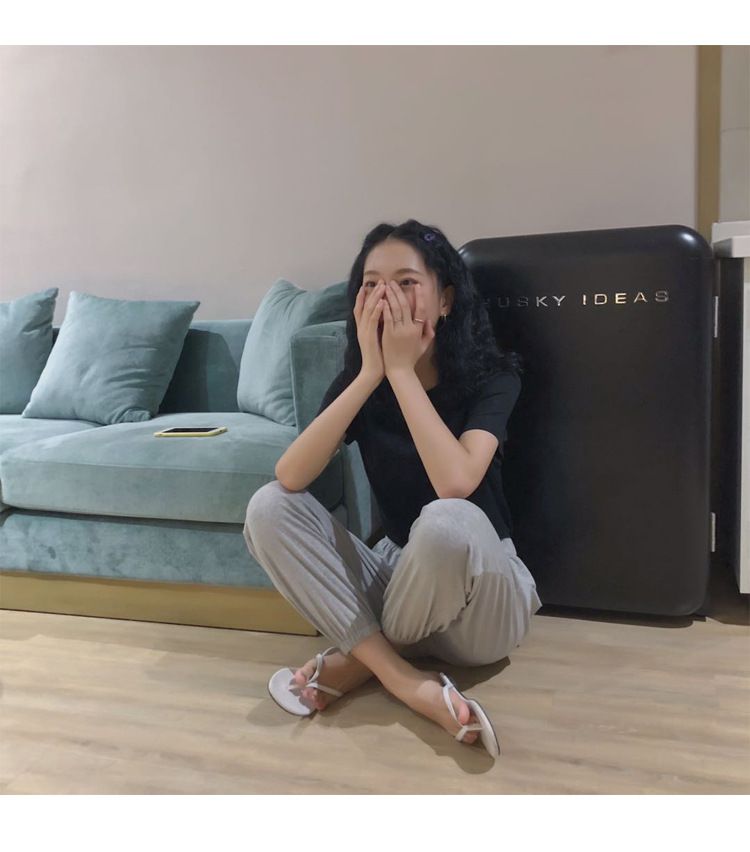 莫代爾棉質居家休閒長褲-縮口-藍色 (F)