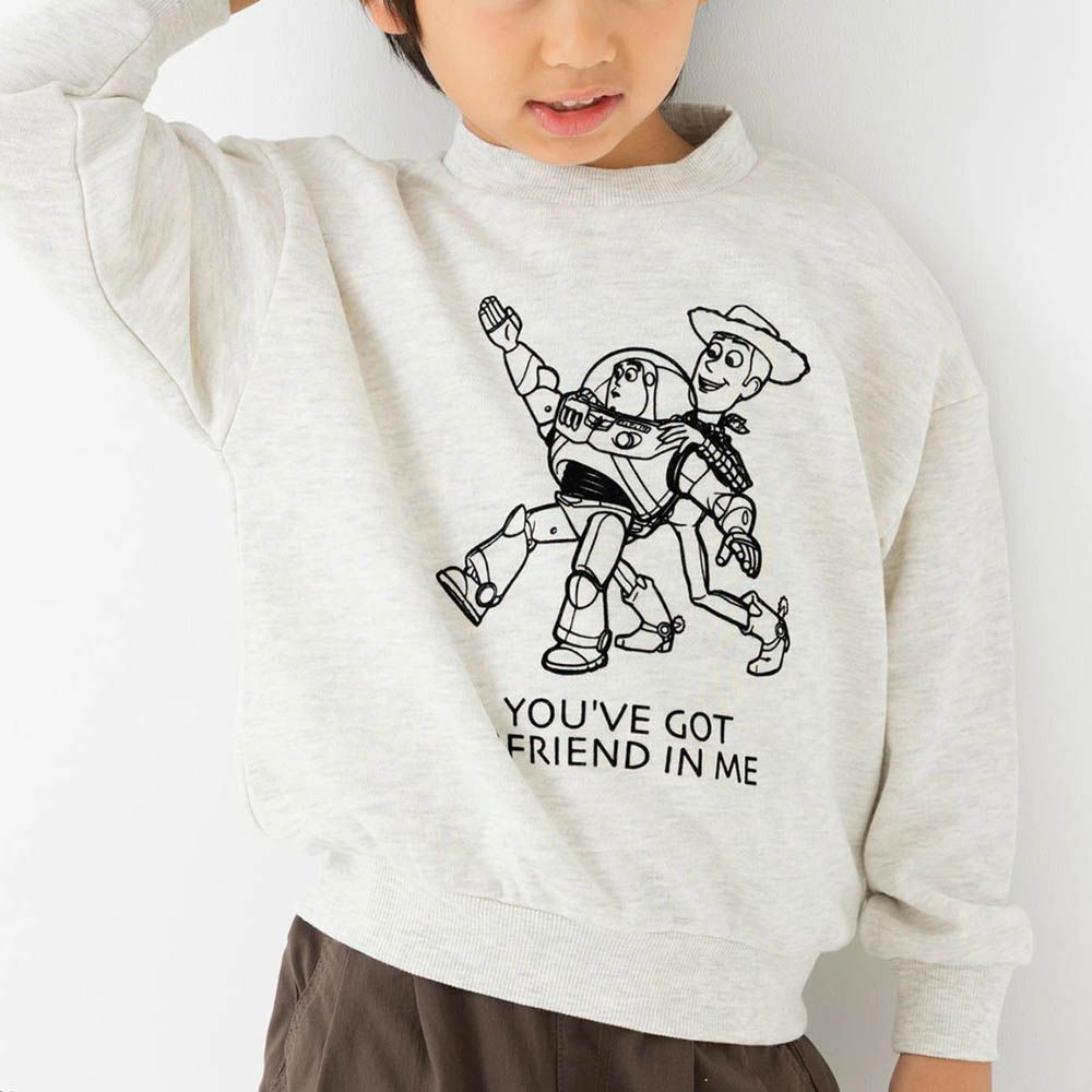 限定聯名 縮口印花長袖上衣-玩具總動員-好夥伴-燕麥