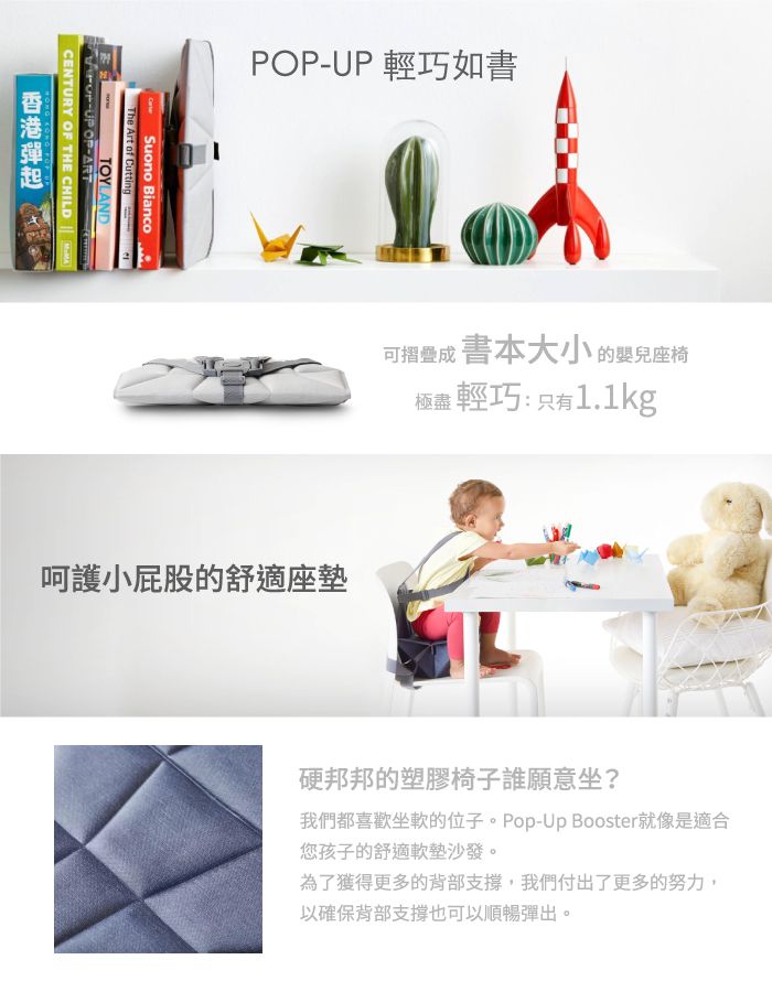 bombol - 隨變嬰幼兒餐椅(椅墊)-藍 (38*30*7)