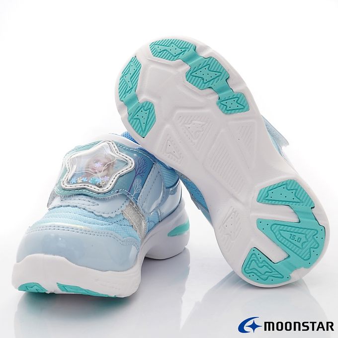 Moonstar日本月星 - 冰雪奇緣電燈鞋(中小童)-機能運動鞋-藍