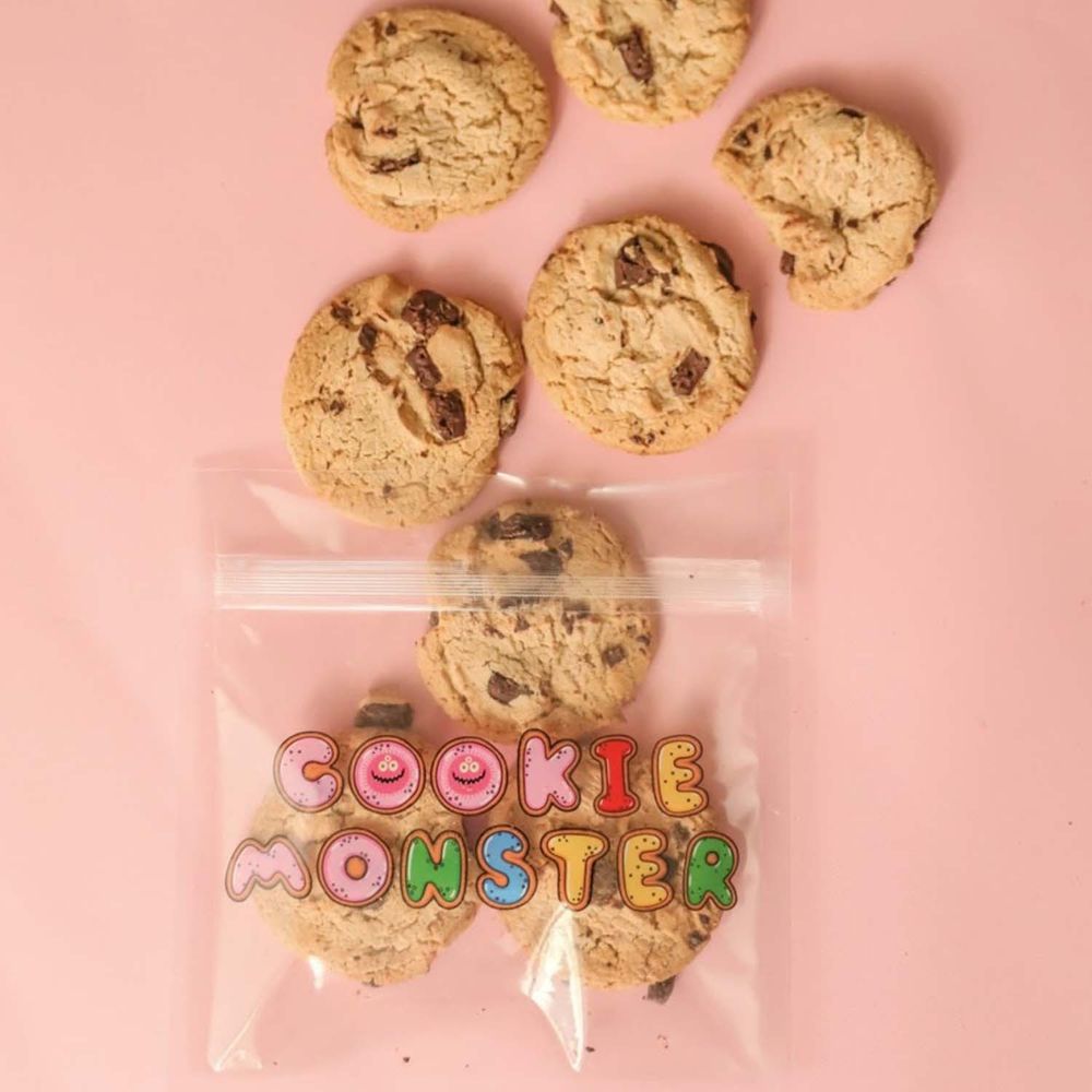 PLAY BAG瘋狂小袋 - Cookie Monster 魔鬼氈抗菌環保袋 (小型) 10入