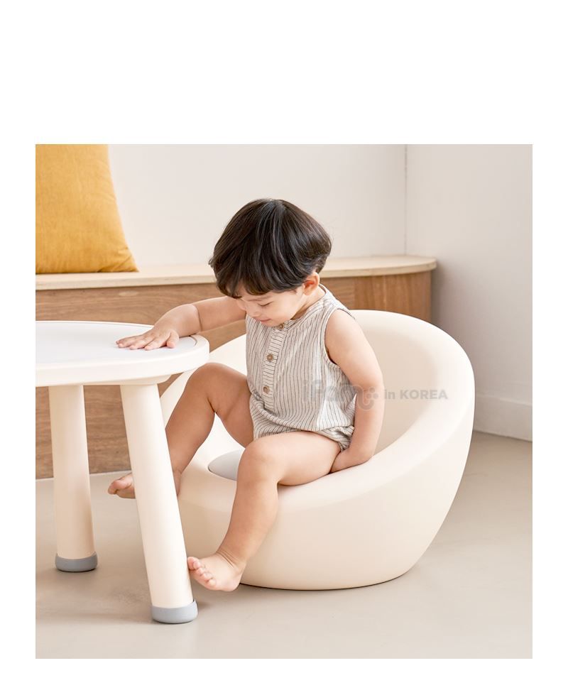韓國 iFam - 兒童小沙發椅-奶茶色〈附灰色坐墊〉 (58.9cm x 55.8cm x 42.3cm)