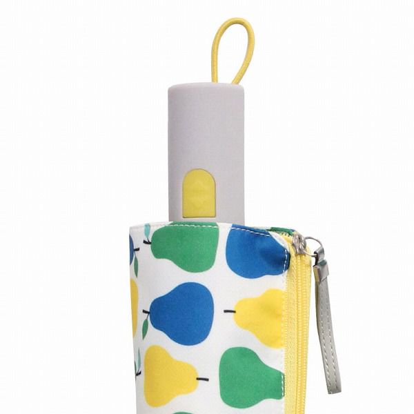 日本korko 設計師聯名2g超輕量自動折疊雨傘 防潑水加工 快樂梨子 Happy Pears F96cm 媽咪愛