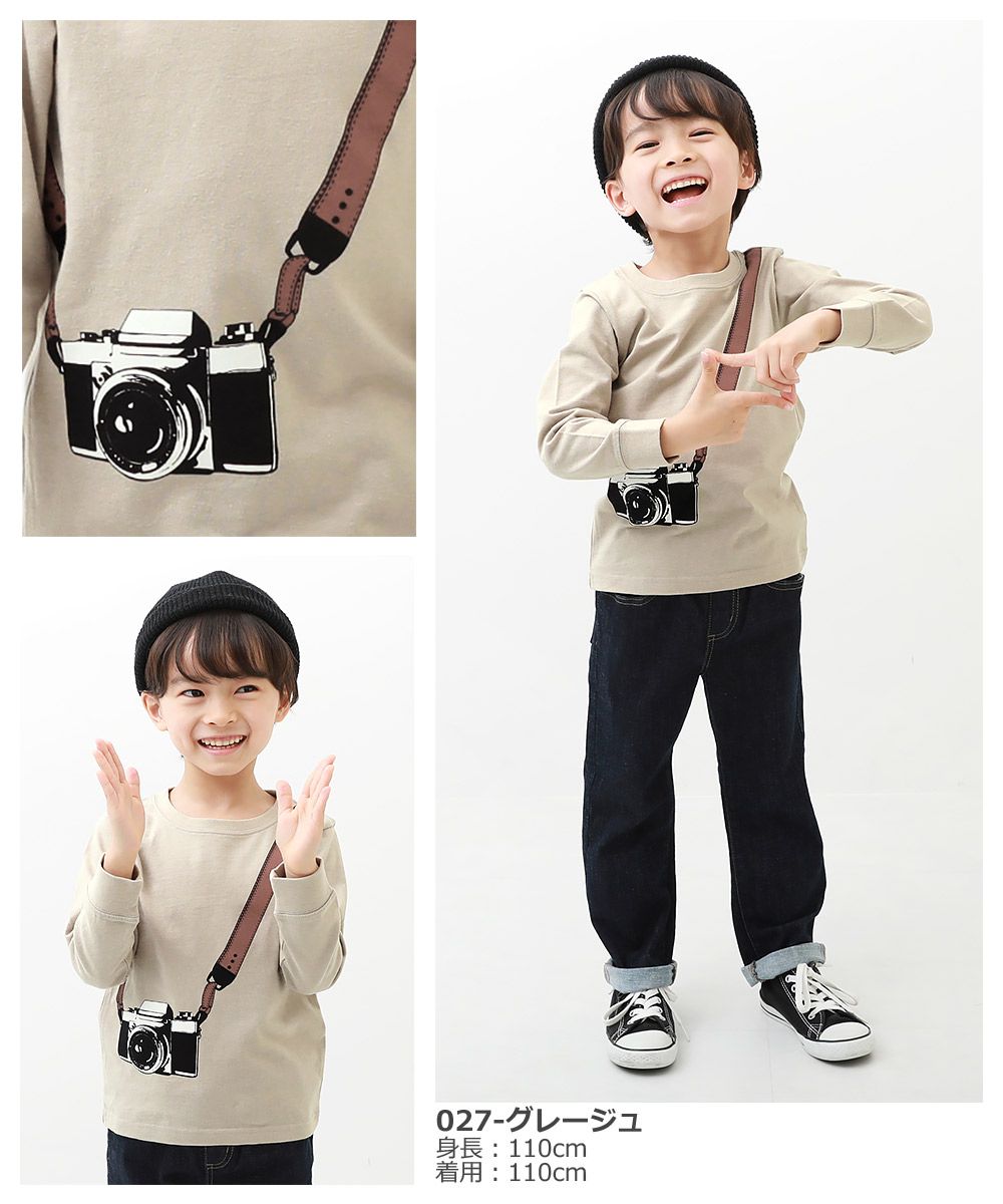 日本 devirock - 純棉 定番百搭印花長T-露營車-深藍