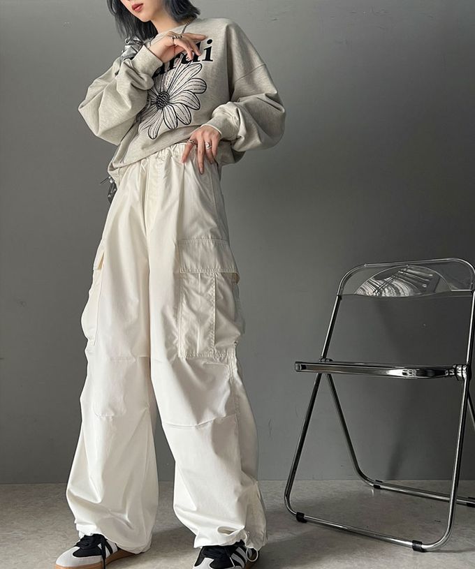 日本 Classical Elf - 美式休閒多口袋抽繩工裝褲-軍綠