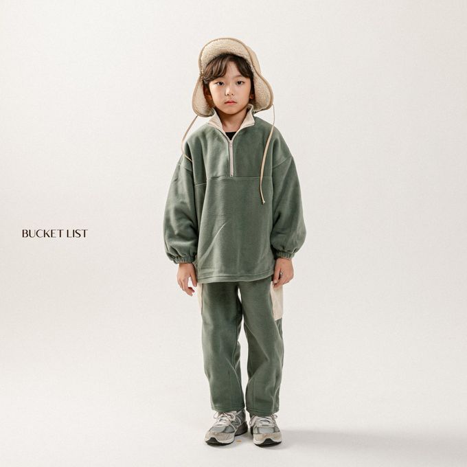 韓國 BUCKET LIST - (兩件式)簡單休閒搖粒絨套裝-玫瑰粉