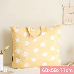 韓國 Formongde - 防水睡袋寬底收納袋(4cm雙面睡袋可用)-黃底熊熊 (68x58x11cm)