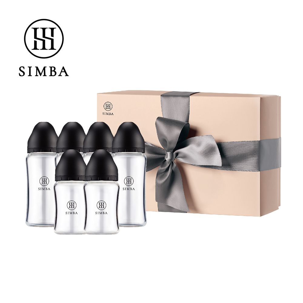 蘊蜜質金玻璃寬口奶瓶禮盒-蒔黑