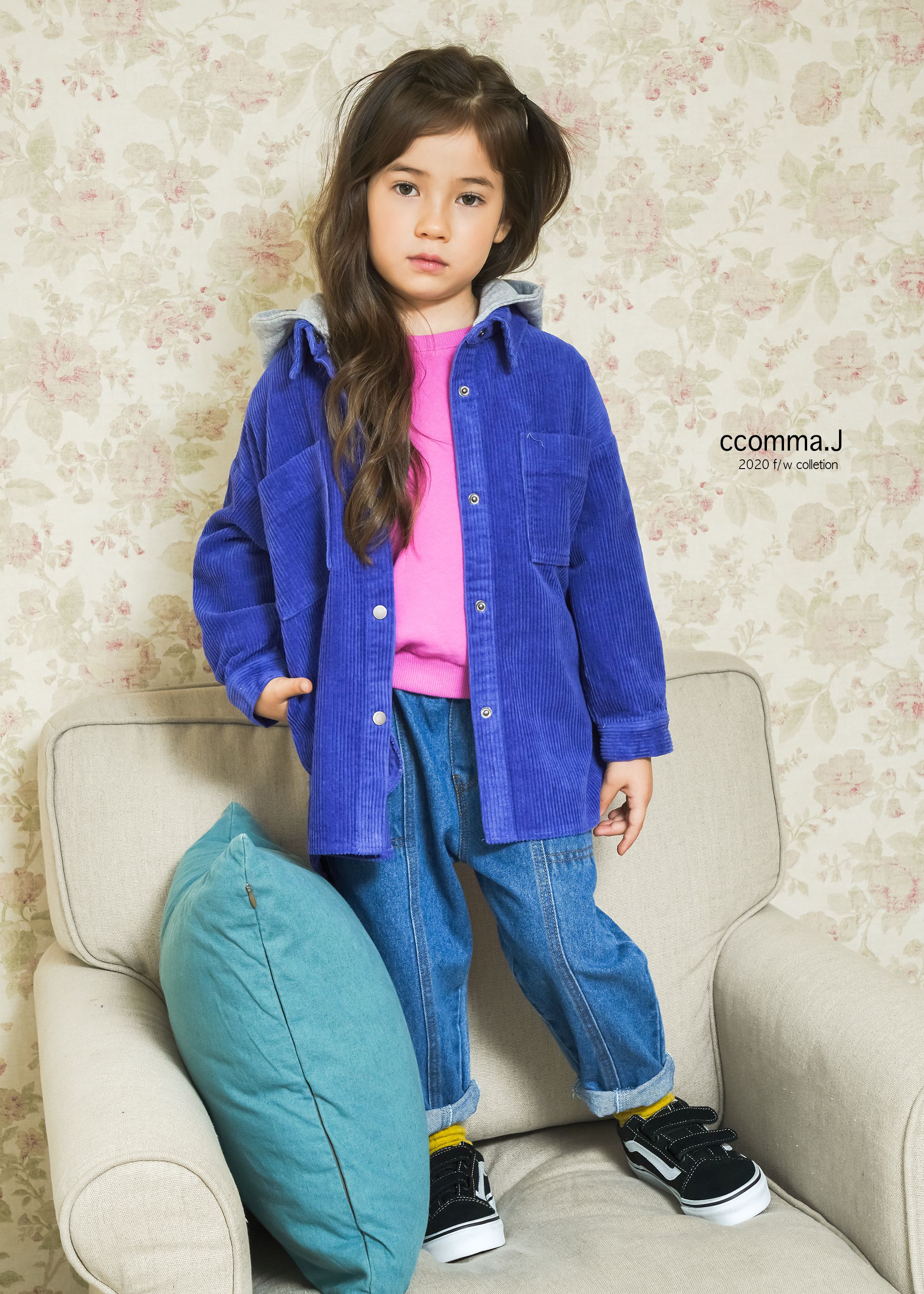 韓國 ccomma. J - 燈芯絨連帽夾克-芥末黃