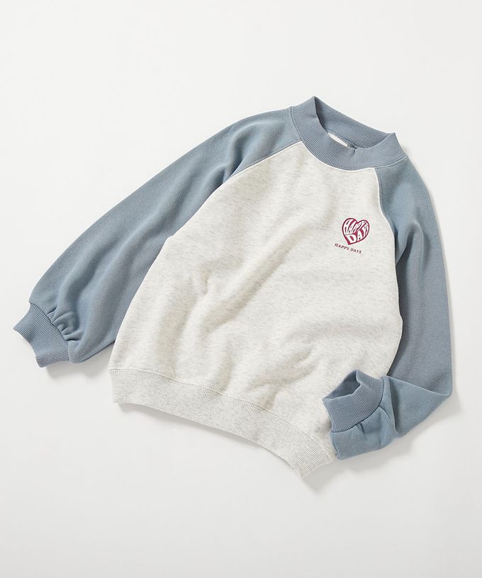 日本 devirock - 熱銷定番 女孩印花縮口長袖上衣-徽章-灰