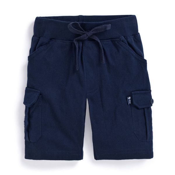 英國 JoJo Maman BeBe - 嬰幼兒/兒童100% 純棉綁繩短褲-海軍藍