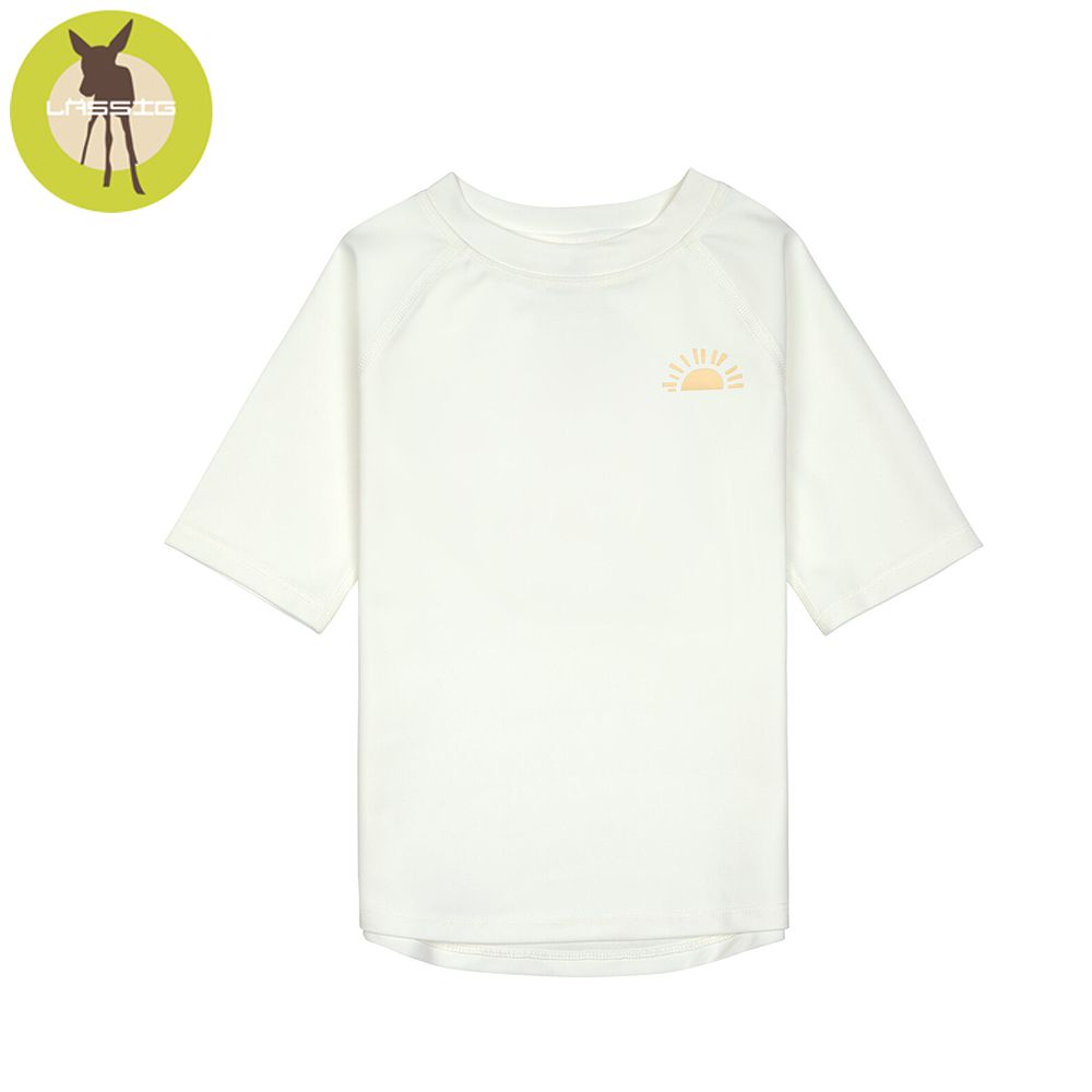 幼童抗UV短袖泳裝上衣-純白豔陽