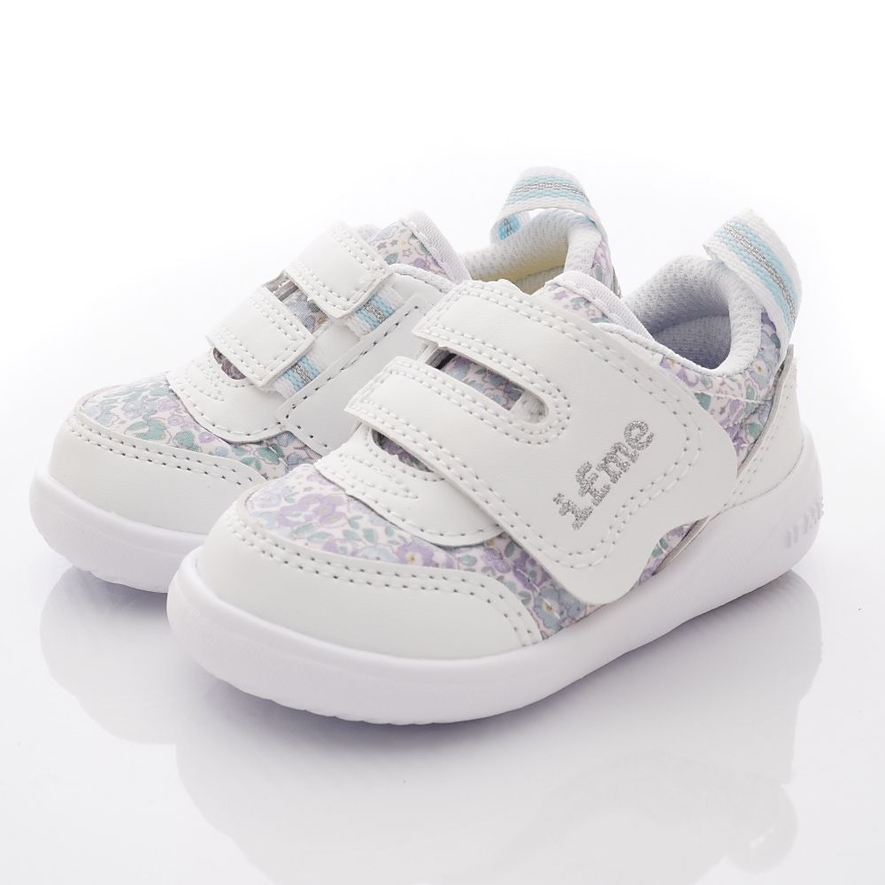 日本IFME - 機能學步鞋-Light碎花機能學步款(寶寶段)-白